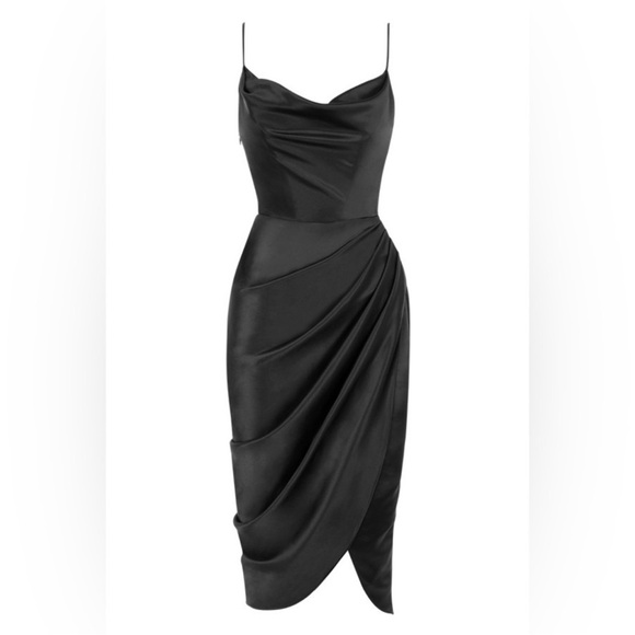 NEW House of CB Reva Satin Gathered Corset Dress - Picture 3 of 13